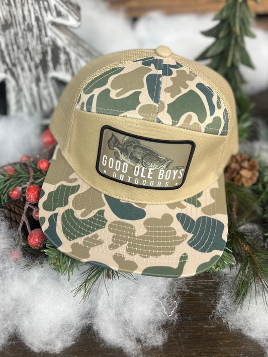 Good OLE Boy Outdoors Bass Patch 7 Panel Snapback Hat