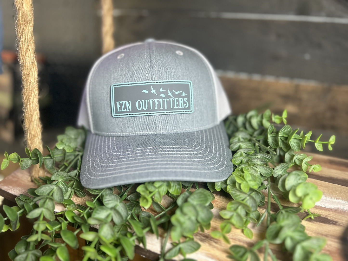 EZN Outfitters Blue/Grey Rubber Patch Snapback Hat