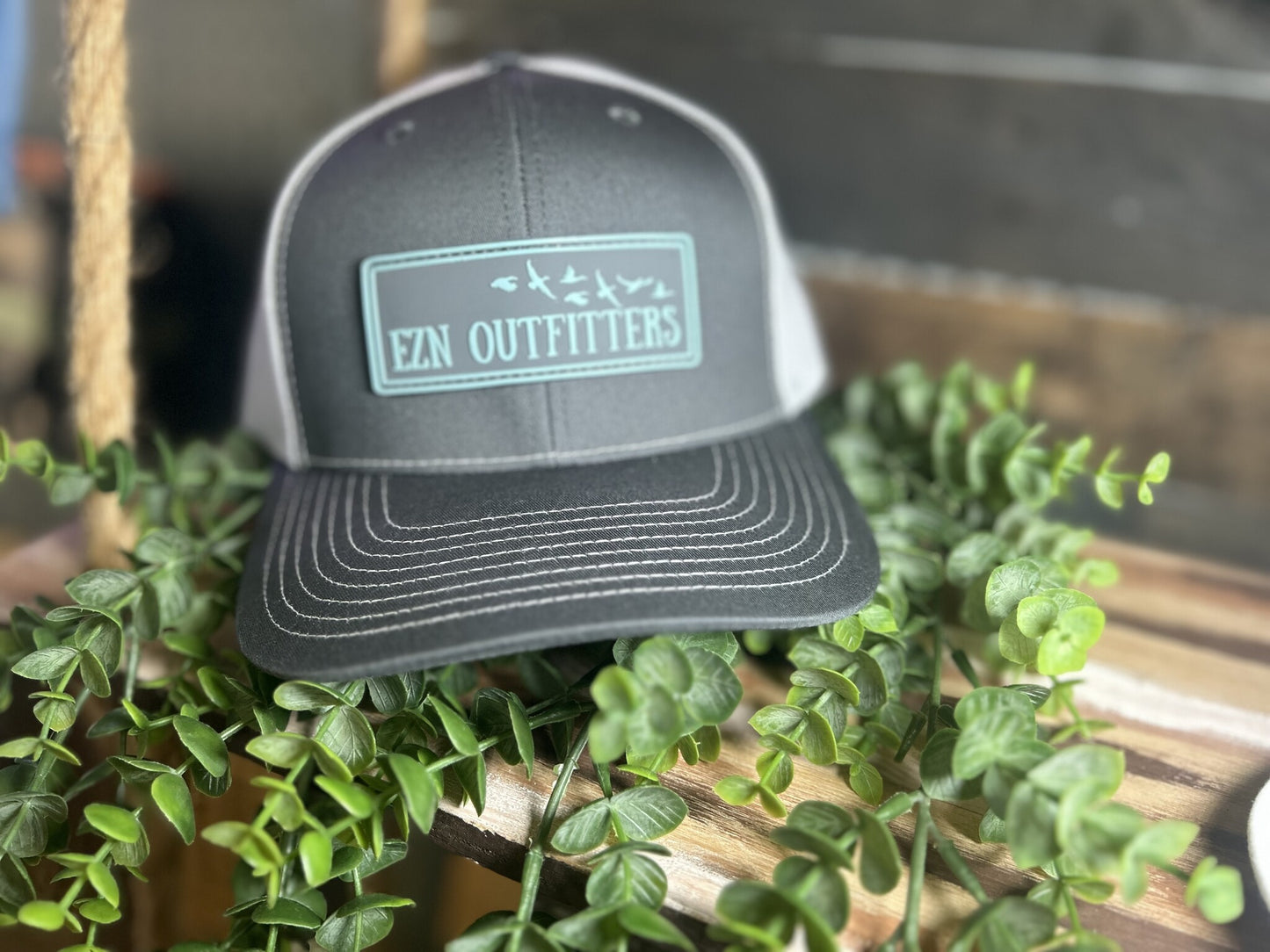 EZN Outfitters Blue/Grey Rubber Patch Snapback Hat