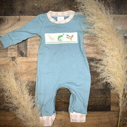 Baby Boy Hunting Applique Romper