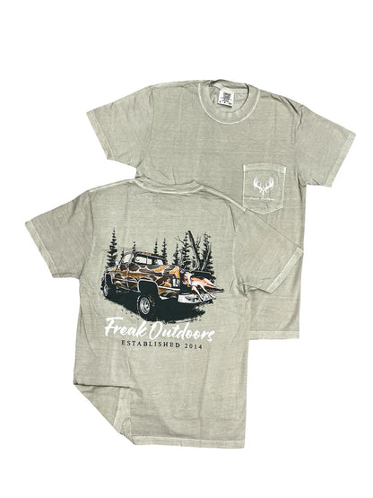 Freak Outdoors Buck in a Truck Pocket S/S TEE Shirt