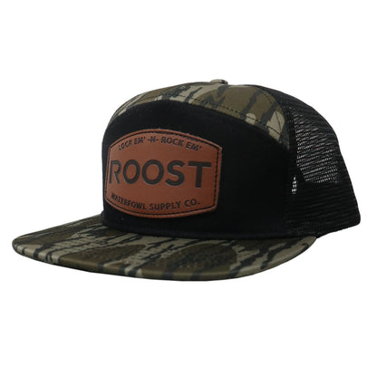 Roost Leather Patch 7 Panel Snapback Hat