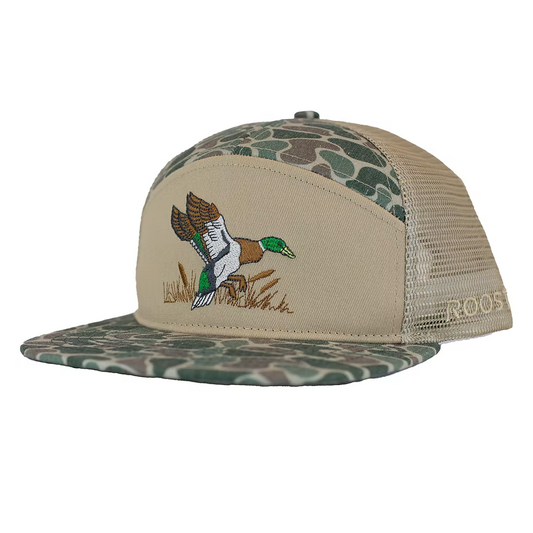 Roost Waterfowl Roost 3D Full Color Duck Embroidered Logo 7 Panel Snapback Hat