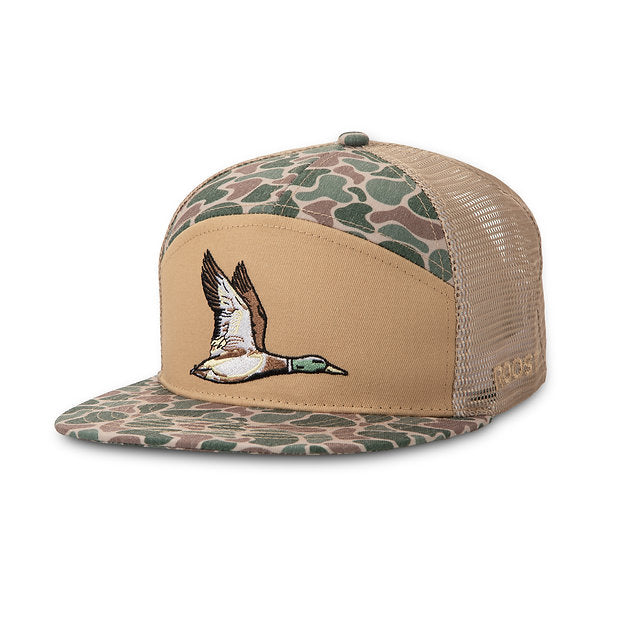 Roost Waterfowl Roost Camo Full Color Mallard Duck 7 Panel Snapback Hat