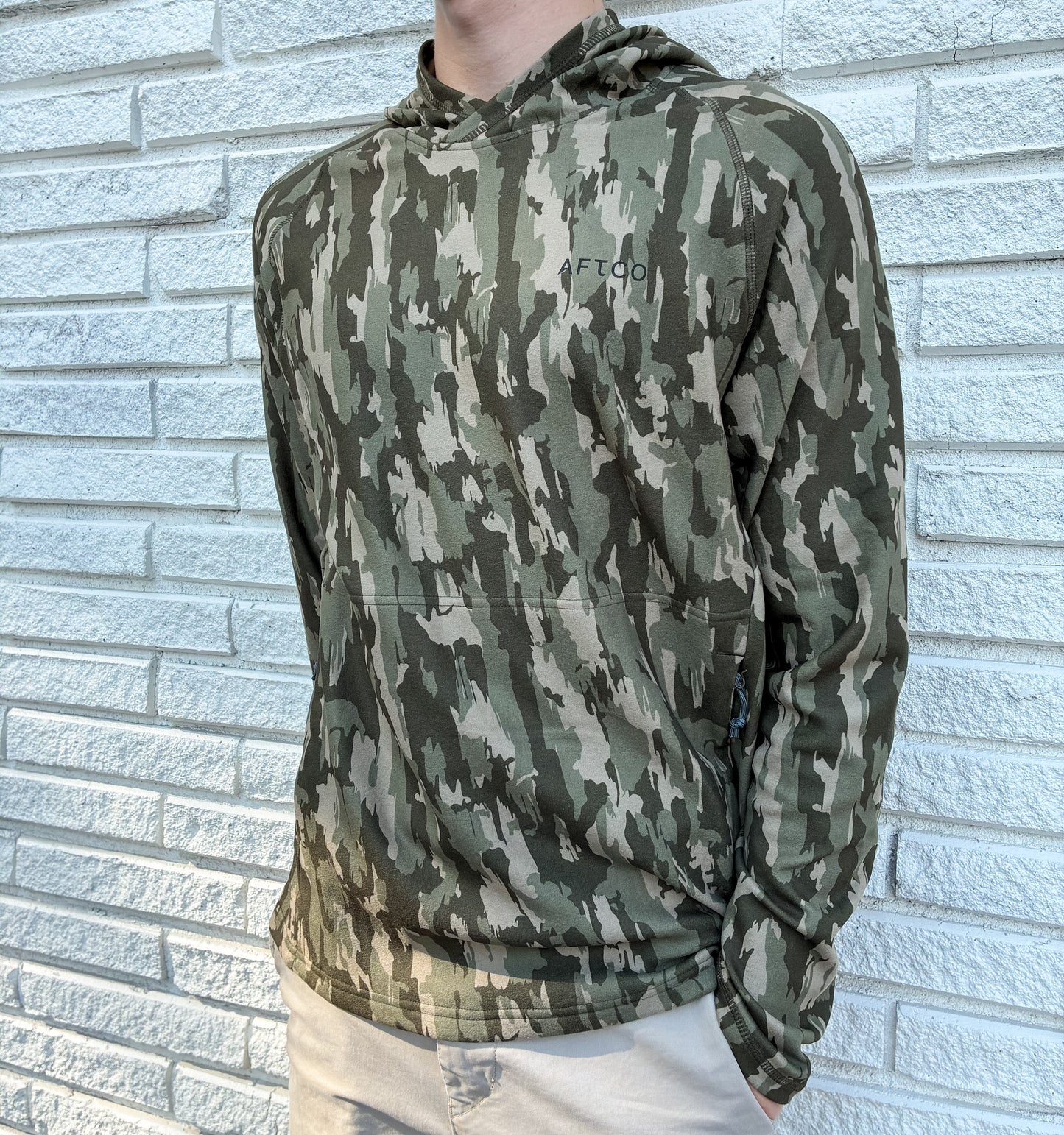 Aftco Men's Coastal Layer Printed Hooded Pullover