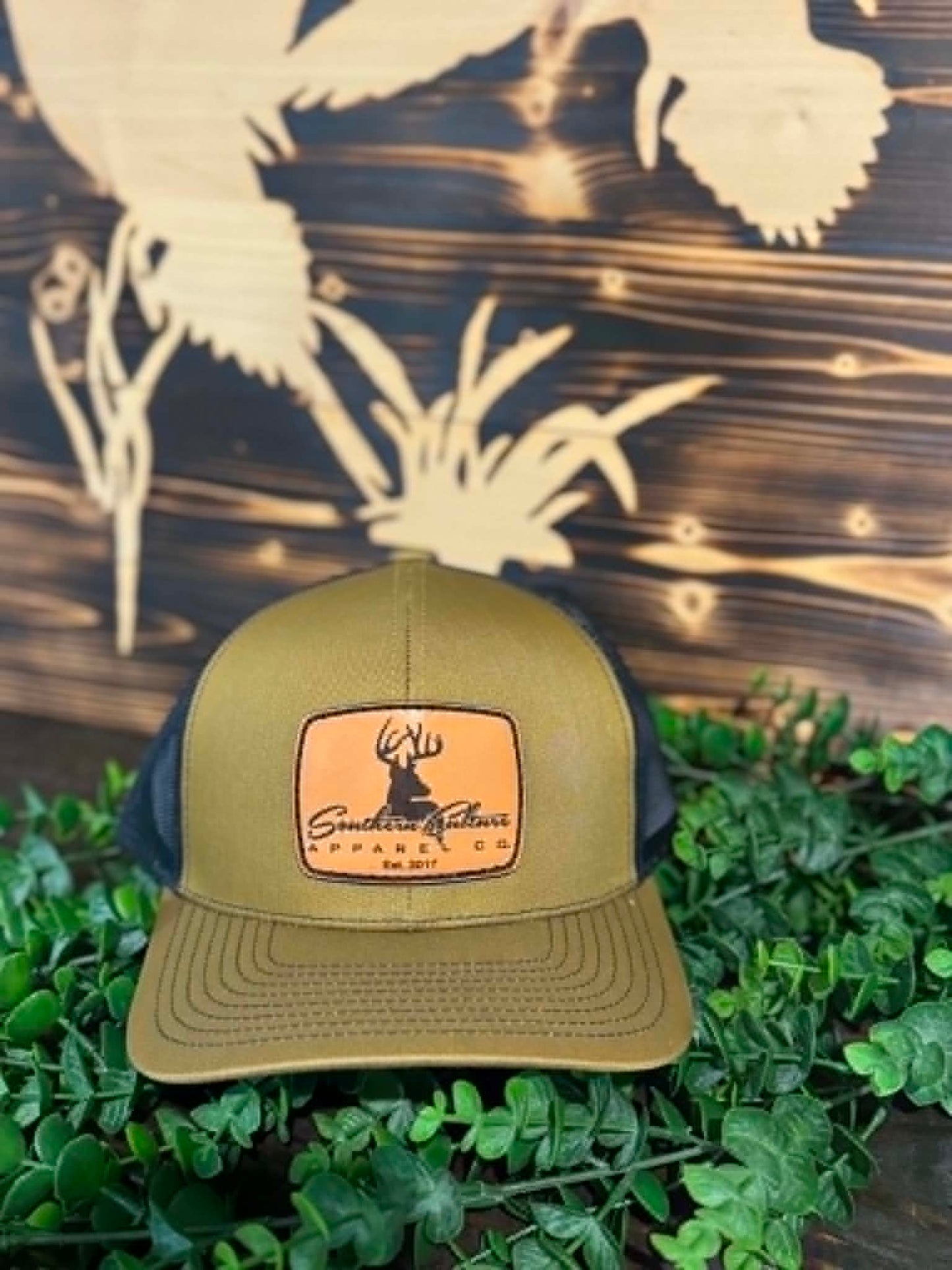 Southern Culture Buck Leather Patch Snapback Hat