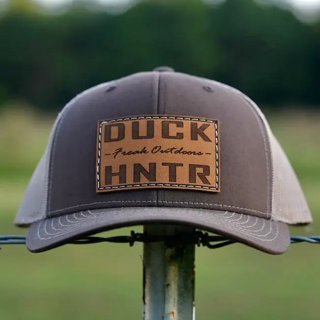 Freak Outdoors Duck HNTR Leather Patch Snapback Hat