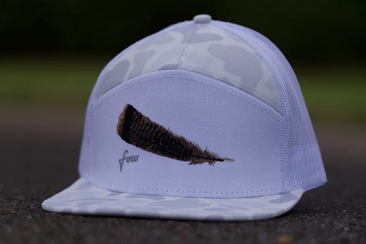 Freak Outdoors Woodsman Turkey Feather Embroidered 7 Panel Snapback Hat