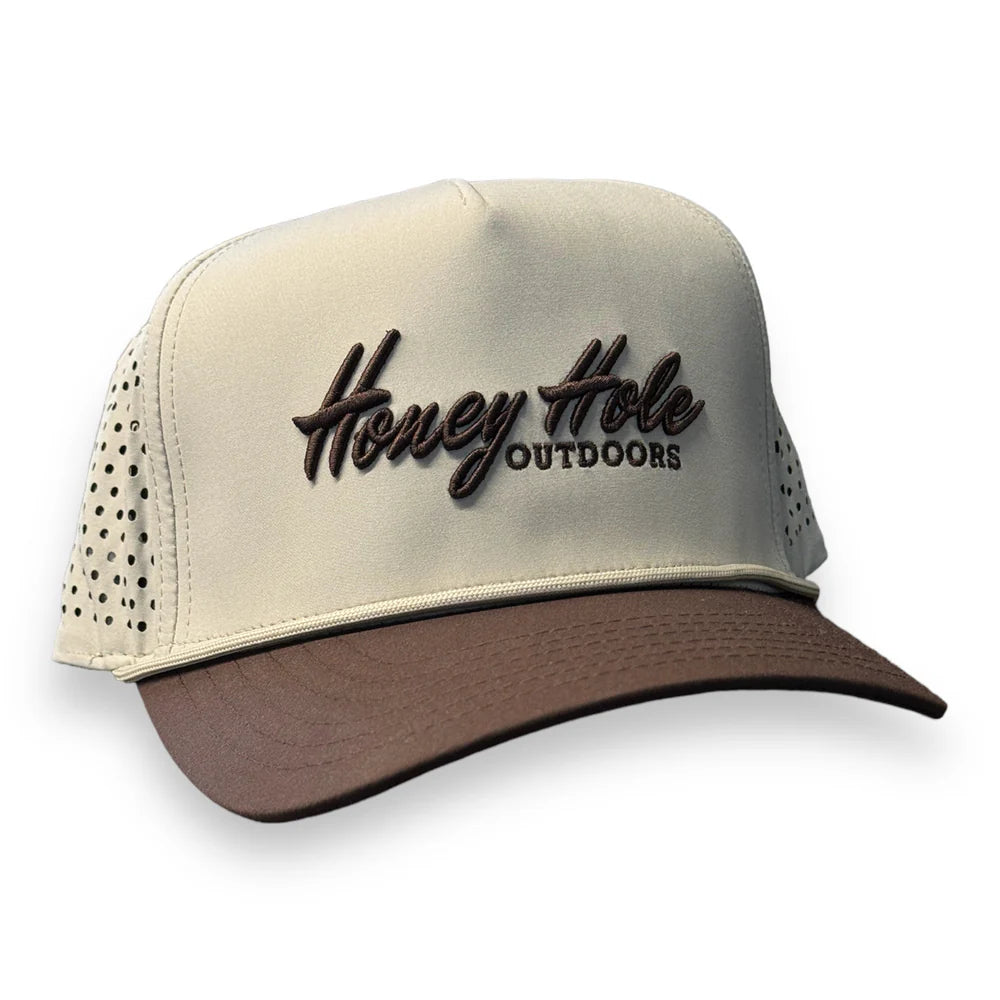 Honey Hole Outdoors Embroidered Logo Heritage Performance Rope Snapback Hat