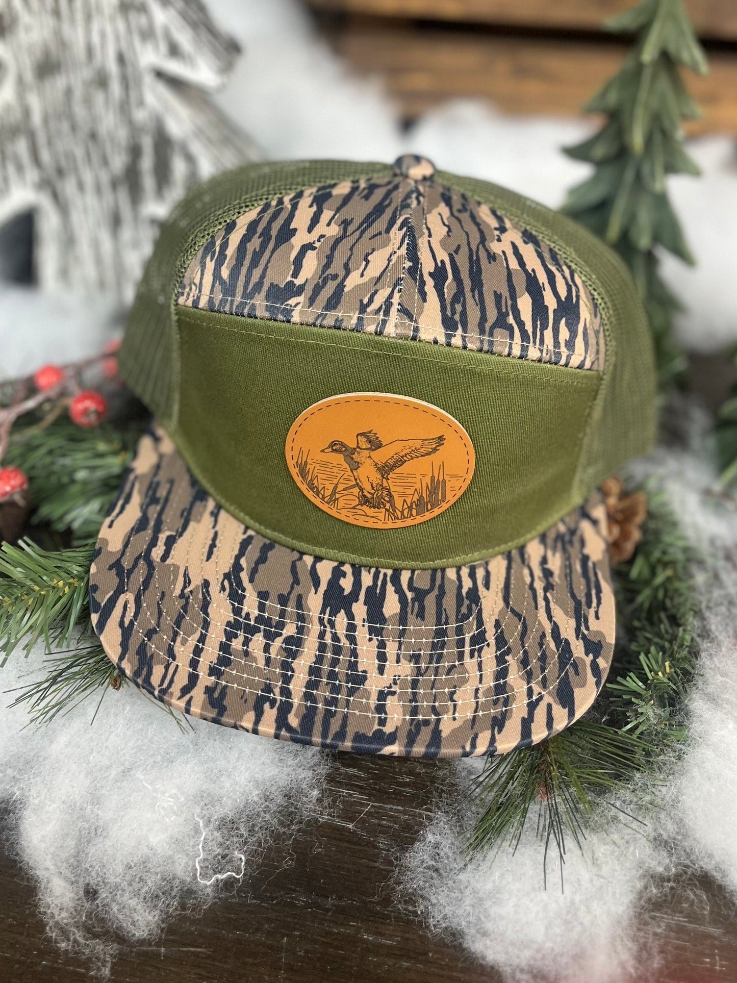 Low Country Comfort Duck Landing Leather Patch Snapback Hat