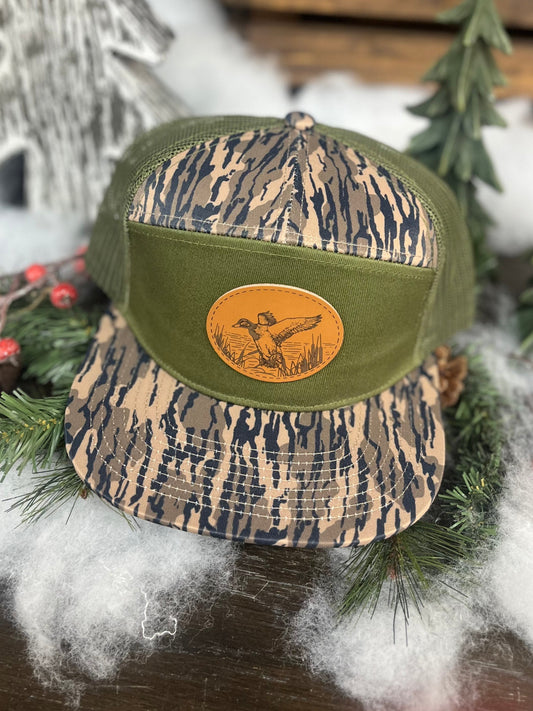 Low Country Comfort Duck Landing Leather Patch Snapback Hat