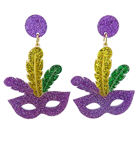 Glitter Mask Earrings