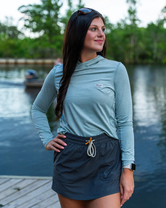 Marsh Wear Apparel Women's High Noon Hood Knitted Perf L/S Shirt