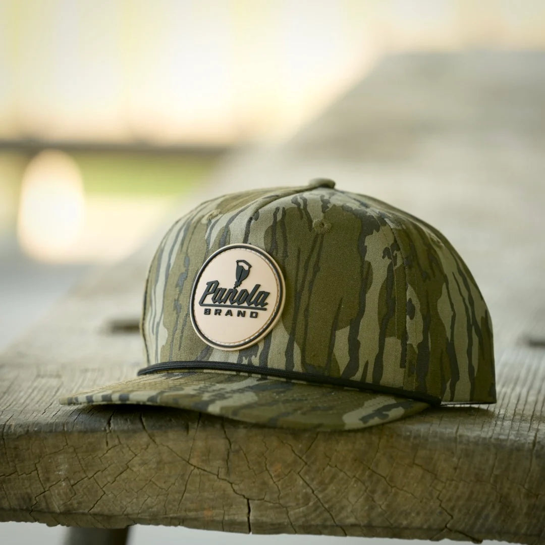 Panola Brand Rubber Patch Camo Rope Snapback Hat