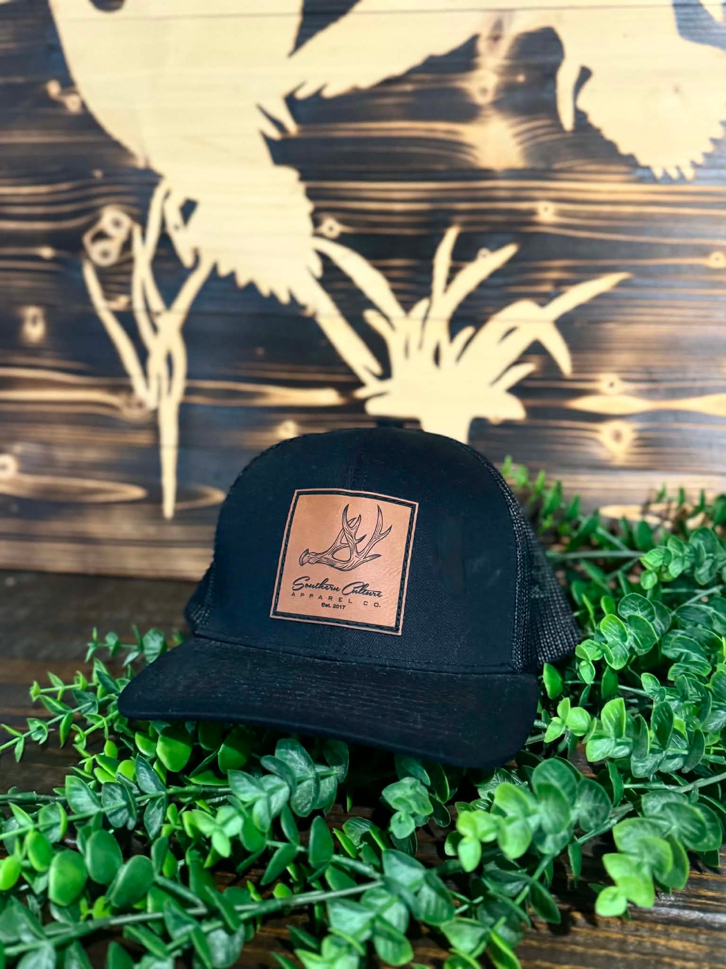 Southern Culture Antler Leather Patch Snapback Hat