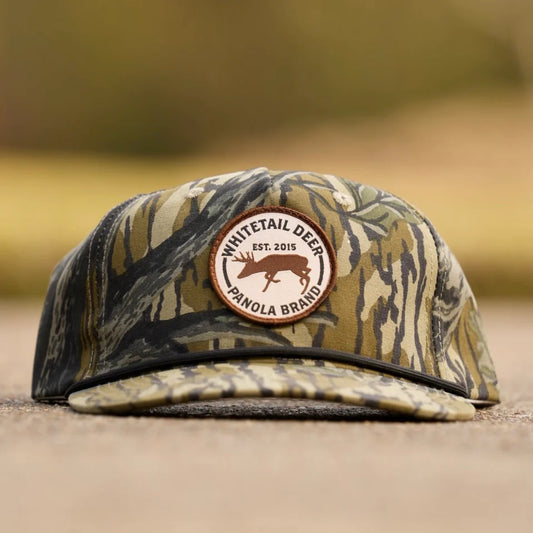 Panola Brand Whitetail Deer Patch Camo Rope Snapback Hat