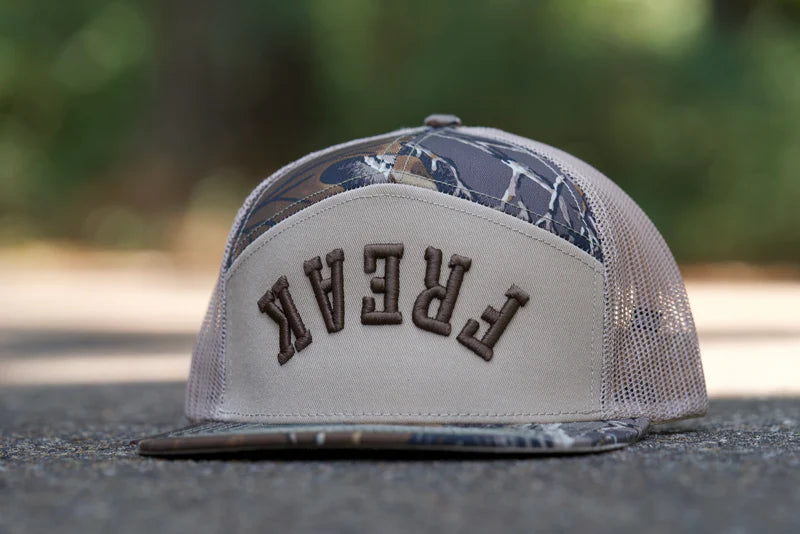 Freak Outdoors Woodsman Upside Down Freak Embroidered 7 Panel Snapback Hat