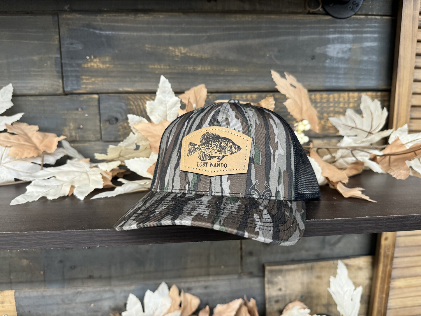 Lost Wando Crappie Leather Patch Snapback Hat