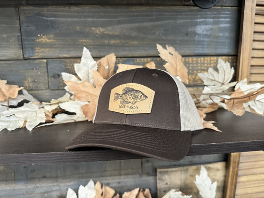 Lost Wando Crappie Leather Patch Snapback Hat