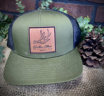 Southern Culture Antler Leather Patch Snapback Hat