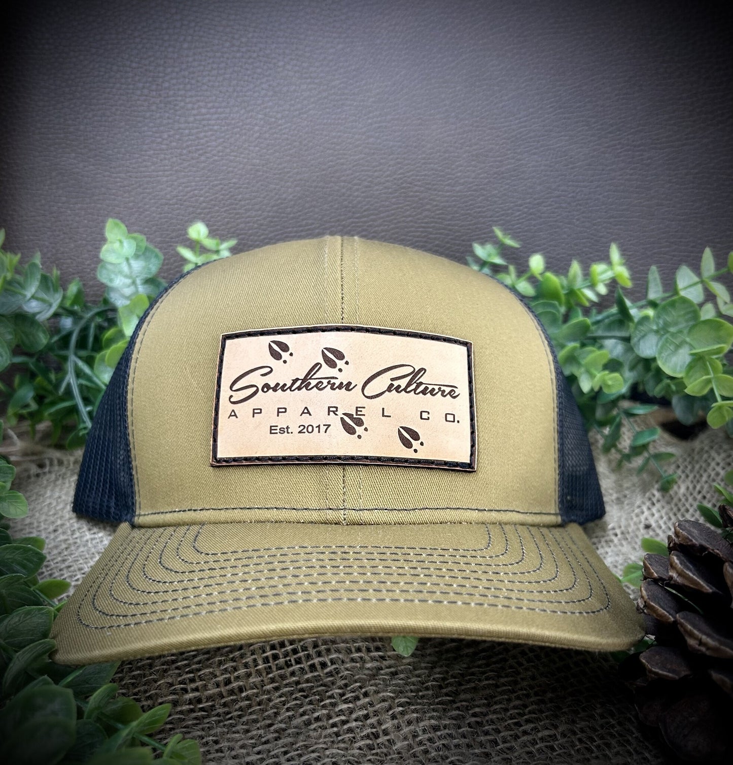 Southern Culture Deer Tracks Leather Patch Snapback Hat