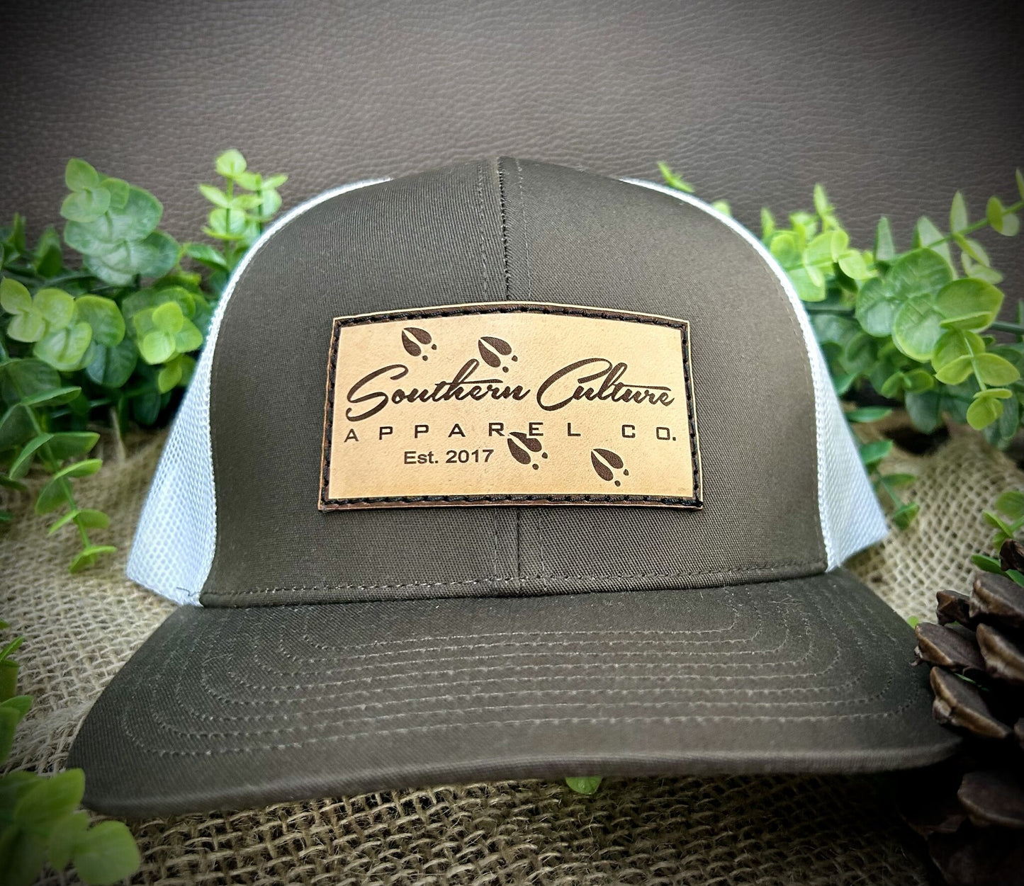 Southern Culture Deer Tracks Leather Patch Snapback Hat