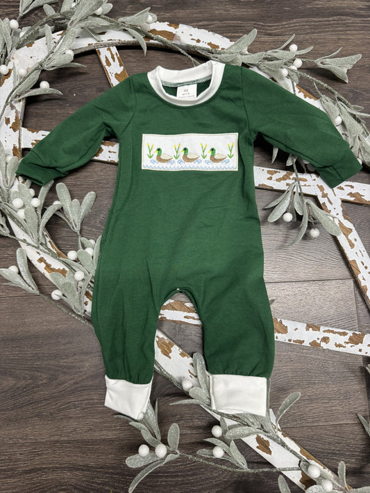 Baby Boy Cotton Duck Applique Romper
