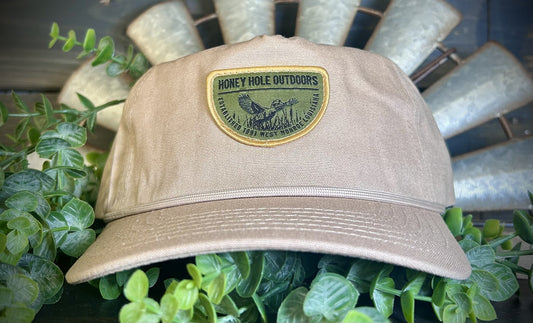 Honey Hole Outdoors 5 Twill Traditions Patch Cotton Rope Snapback Hat