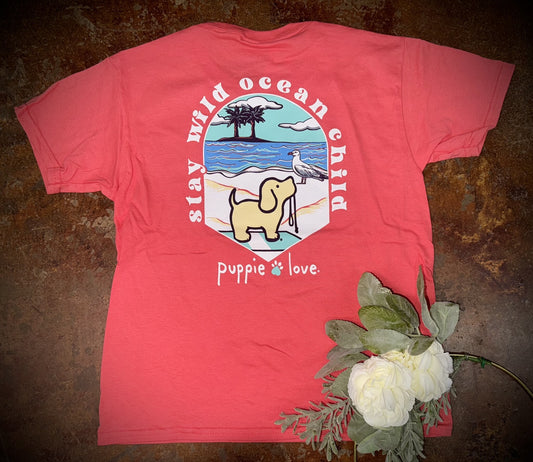 Puppie Love Youth Girls Stay Wild Pup S/S TEE Shirt