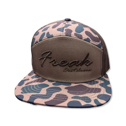 Freak Outdoors Woodsman Reno Embroidered 7 Panel Snapback Hat