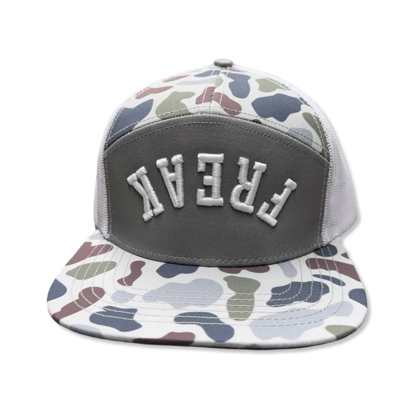 Freak Outdoors Woodsman Upside Down Freak Embroidered 7 Panel Snapback Hat