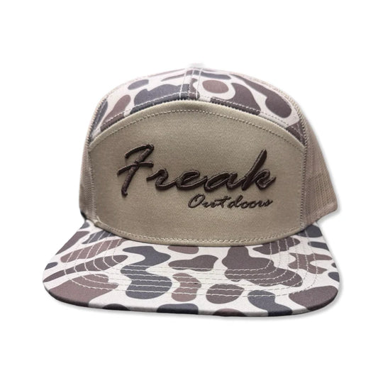Freak Outdoors Woodsman Reno Embroidered 7 Panel Snapback Hat