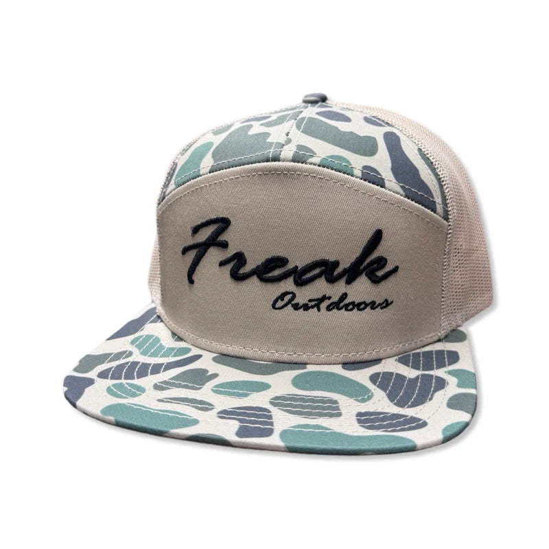 Freak Outdoors Woodsman Reno Embroidered 7 Panel Snapback Hat