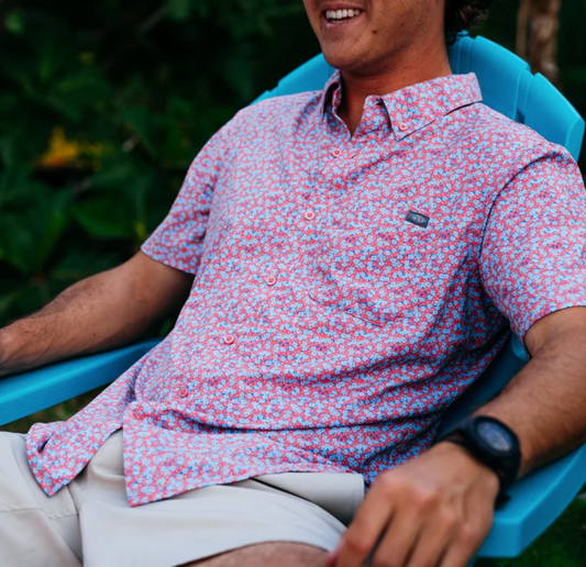 Aftco Men's BoatBar Button Down S/S Shirt