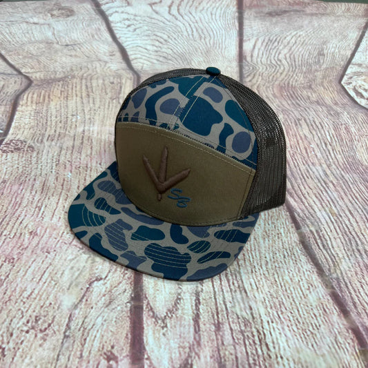 Speckle Bellies Turkey Tracks SB 7 Panel Flatbill Snapback Hat