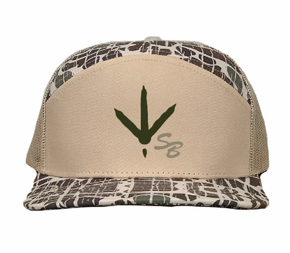 Speckle Bellies Turkey Tracks SB 7 Panel Flatbill Snapback Hat