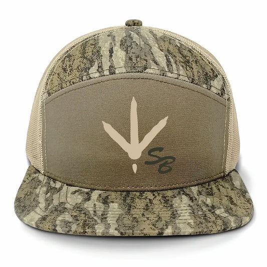 Speckle Bellies Turkey Tracks SB 7 Panel Flatbill Snapback Hat