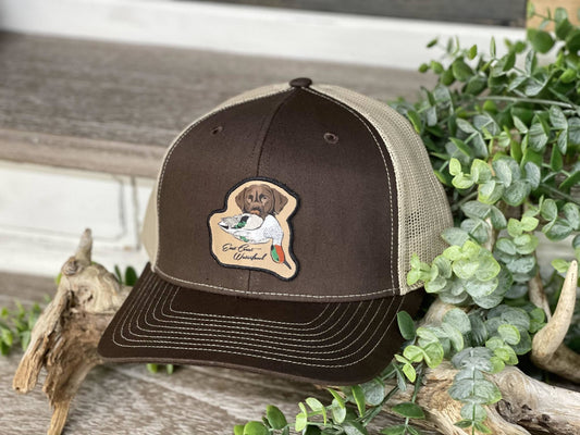 East Coast Waterfowl Teal Time Chocolate Lab Patch Snapback Hat
