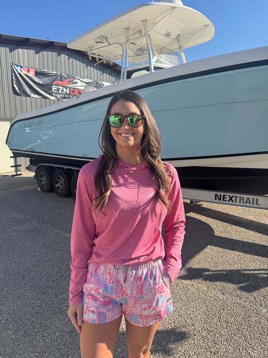 Aftco Women's Airo-O-Mesh Hood Performance L/S Shirt