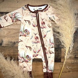 Baby Hunting Turkey/Deer Bamboo Zip Sleeper