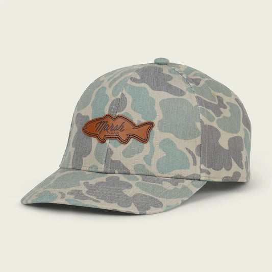 Marsh Wear Apparel Youth RR Leather Patch Snapback Hat - Green Camo - Youth